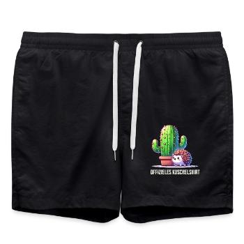 Offizieles Kuschleshirt - Badeshorts - Schwarz - Vorne - AI Model Male 185 light (185cm)