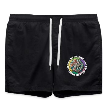 Fossil Hunter My Passion My Fossil Hunting Geology - Swim Trunks - black - Front - AI Model Male 185 light (185cm)
