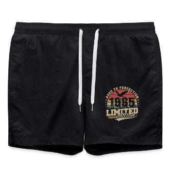 Jahrgang 1965 Vintage Geburtstag Geschenk Retro - Badeshorts - Schwarz - Vorne - AI Model Male 185 light (185cm)