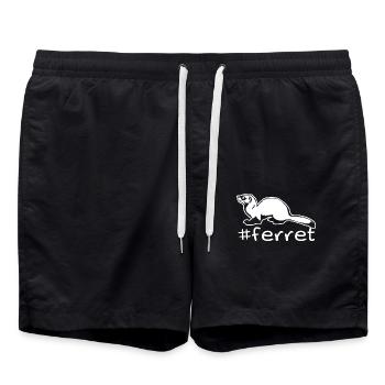 Funny Ferret Hashtag - Swim Trunks - black - Front - AI Model Male 185 light (185cm)