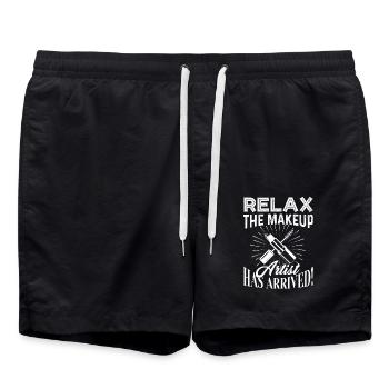 Relax The Makeup Artist Has Arrived - Swim Trunks - black - Front - AI Model Male 185 light (185cm)