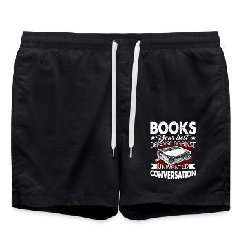Books Your Best Defense Against Unwanted - Swim Trunks - black - Front - AI Model Male 185 light (185cm)
