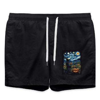 Halloween Cadeau Femmes Sorcière Hommes Enfants Décoration - Short de bain - noir - Devant - AI Model Male 185 light (185cm)