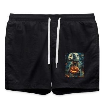 Halloween Cadeau Femmes Sorcière Hommes Enfants Décoration - Short de bain - noir - Devant - AI Model Male 185 light (185cm)