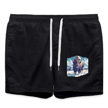 Bisons Bison - Swim Trunks - black - Front - AI Model Male 185 light (185cm)