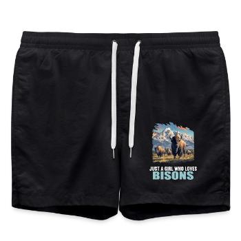 Bisons Bison - Swim Trunks - black - Front - AI Model Male 185 light (185cm)