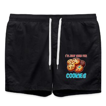 Cookies Disant Biscuits au Chocolat Cadeau de Cookie Drôle - Short de bain - noir - Devant - AI Model Male 185 light (185cm)