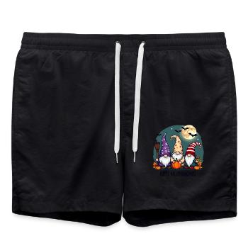 Célébration heureuse des gnomes Hallothanksmas avec des chauves-souris - Short de bain - noir - Devant - AI Model Male 185 light (185cm)