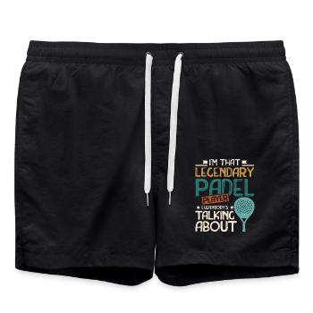 I'm that legendary padel player - Swim Trunks - black - Front - AI Model Male 185 light (185cm)