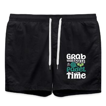 Grab your balls it's padel time - Swim Trunks - black - Front - AI Model Male 185 light (185cm)