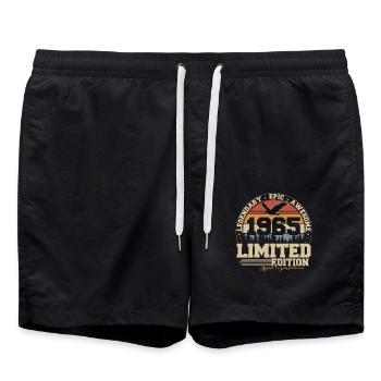Jahrgang 1965 Vintage Geburtstag Geschenk Retro - Badeshorts - Schwarz - Vorne - AI Model Male 185 light (185cm)