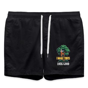 Arboriste I Make Tree Belle Spécialiste des arbres - Short de bain - noir - Devant - AI Model Male 185 light (185cm)