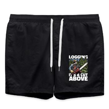 Logging It's A Cut Above Lumber Worker Logger - Badeshorts - Schwarz - Vorne - AI Model Male 185 light (185cm)