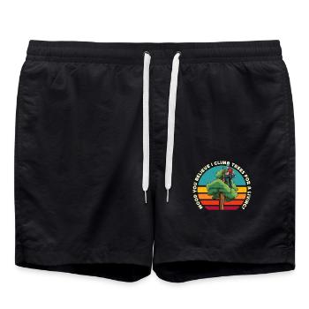 Arborist Wood You Believe I Climb Trees Woodcutter - Badeshorts - Schwarz - Vorne - AI Model Male 185 light (185cm)