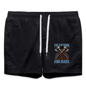 Logging I've Got Wood For Days Tree Surgeon Logger - Badeshorts - Schwarz - Vorne - AI Model Male 185 light (185cm)