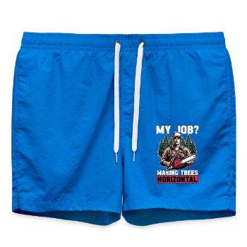Logging My Job Making Trees Woodworking Logger - Badeshorts - Cobalt blue - Vorne