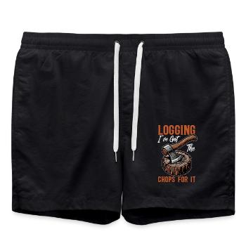 Logging I've Got The Chops For It Tree Surgeon - Badeshorts - Schwarz - Vorne - AI Model Male 185 light (185cm)