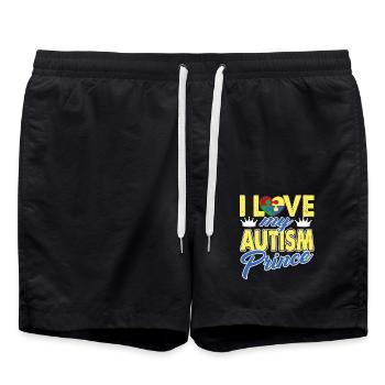 I Love My Autism Prince - Swim Trunks - black - Front - AI Model Male 185 light (185cm)