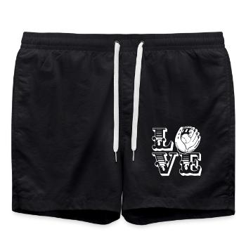 Baseball Love Baseball - Swim Trunks - black - Front - AI Model Male 185 light (185cm)