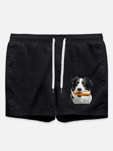 Border Collie - Badeshorts - Schwarz