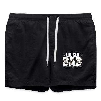Papa bûcheron L’idole Le mythe Le bûcheron - Short de bain - noir - Devant - AI Model Male 185 light (185cm)