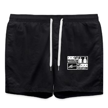 Enregistrement Mon problème Mon pictogramme Maman Papa Arboriculteur - Short de bain - noir - Devant - AI Model Male 185 light (185cm)