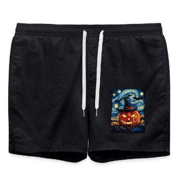 Halloween Gift Women Pumpkin Men Kids - Swim Trunks - black - Front - AI Model Male 185 light (185cm)