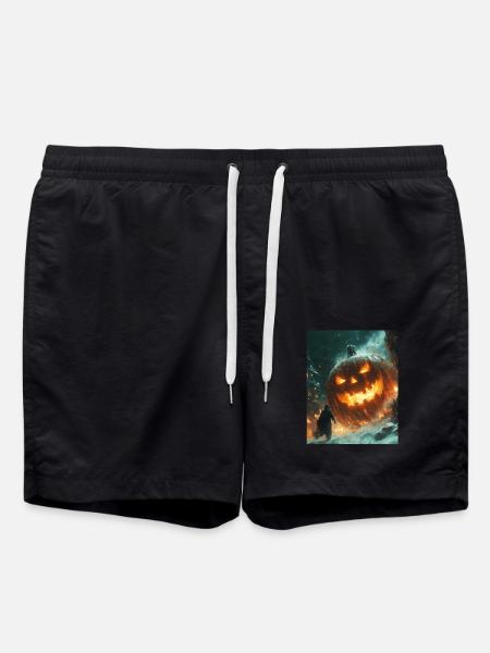 Halloween Geschenk Frauen Kürbis Männer Kinder - Badeshorts - Schwarz