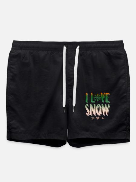 I Love Snow - Badeshorts - Schwarz