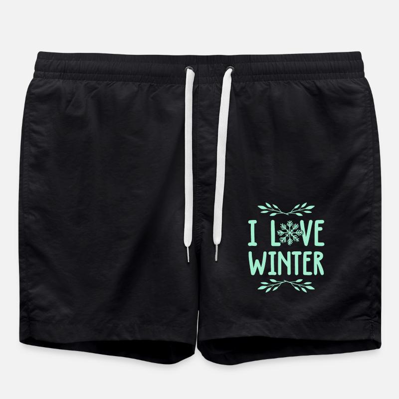 I Love Winter - Swim Trunks - black