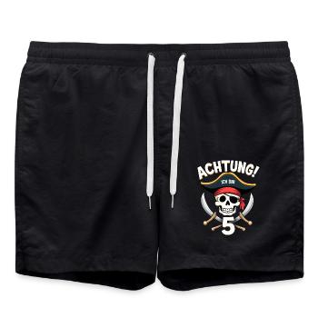 5ème anniversaire Pirate Cadeau Garçons Garçons - Short de bain - noir - Devant - AI Model Male 185 light (185cm)