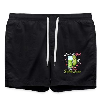 Just A Girl Who Loves Pickle Juice Fitness Vegan C - Badeshorts - Schwarz - Vorne - AI Model Male 185 light (185cm)