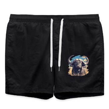 Buffalos Buffalo Büffel - Badeshorts - Schwarz - Vorne - AI Model Male 185 light (185cm)