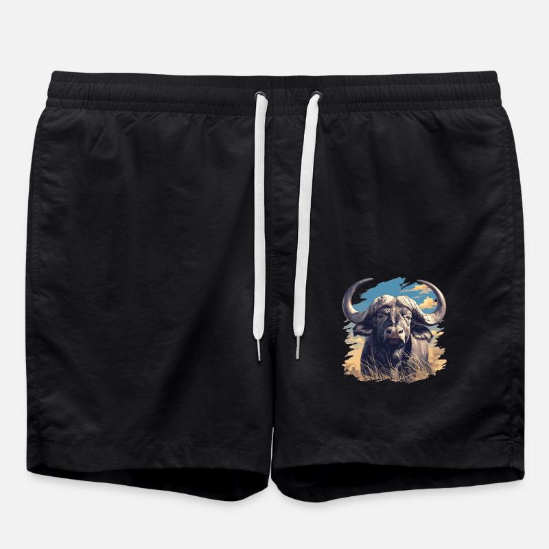 Buffalos Buffalo Büffel - Swim Trunks - black