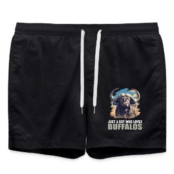 Buffalos Buffalo Büffel - Badeshorts - Schwarz - Vorne - AI Model Male 185 light (185cm)