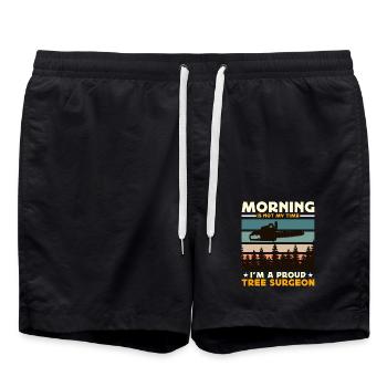 Tree Surgeons Morning Is Not My Time I'm Arborist - Badeshorts - Schwarz - Vorne - AI Model Male 185 light (185cm)