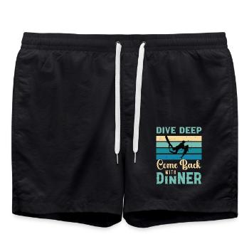 Spearfishing Dive Deep Come Back Fishing Lover - Badeshorts - Schwarz - Vorne - AI Model Male 185 light (185cm)