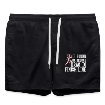 Found Drag To Finish Line Running - Swim Trunks - black - Front - AI Model Male 185 light (185cm)