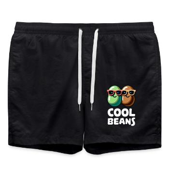Cool Beans Funny Bean Design - Swim Trunks - black - Front - AI Model Male 185 light (185cm)