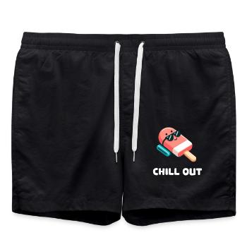 Chill Out Cute Popsicle - Swim Trunks - black - Front - AI Model Male 185 light (185cm)