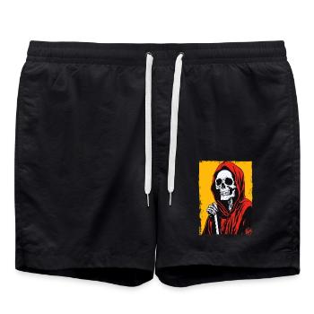 Calm and composed Grim Reaper design - Swim Trunks - black - Front - AI Model Male 185 light (185cm)