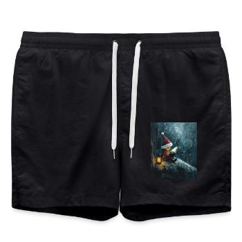 Noël Elfe Femmes Hommes Enfants Noël - Short de bain - noir - Devant - AI Model Male 185 light (185cm)