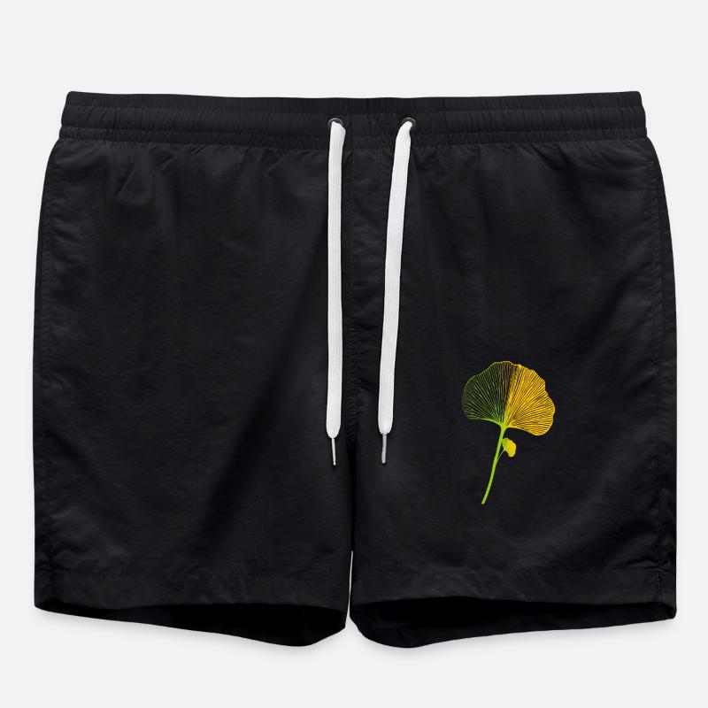 Ginkgo-Blatt-Kunst Ginkgo Feuille Art - Short de bain - noir