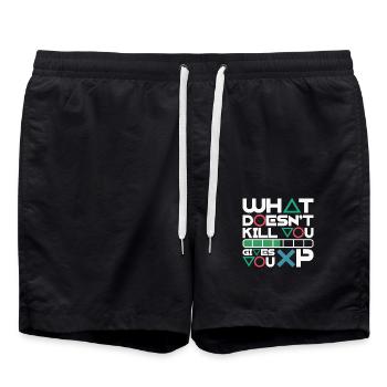 Ce qui ne vous tue pas vous donne de l’XP – Motivation - Short de bain - noir - Devant - AI Model Male 185 light (185cm)