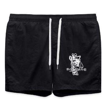 Funny Giraffe Hashtag - Swim Trunks - black - Front - AI Model Male 185 light (185cm)