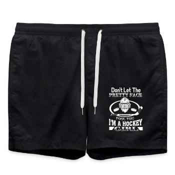 Hockey I'm A Hockey Girl - Swim Trunks - black - Front - AI Model Male 185 light (185cm)