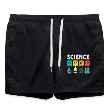 Science Teacher Chemistry Biology Physics Teacher - Swim Trunks - black - Front - AI Model Male 185 light (185cm)