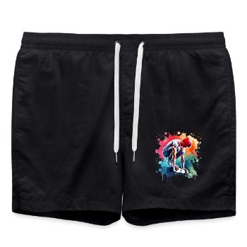 Parkour - Badeshorts - Schwarz - Vorne - AI Model Male 185 light (185cm)