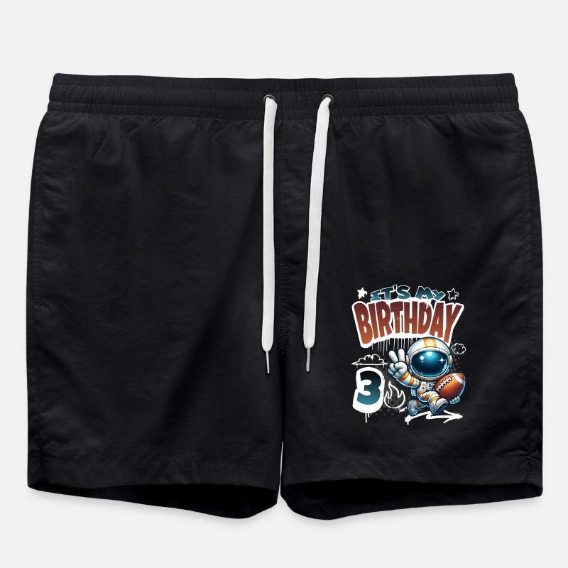 Astronaute 3e anniversaire Football - Short de bain - noir