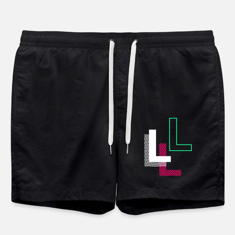 L Letter - Swim Trunks - black